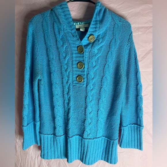 Dress Barn women’s large blue sweater hoodie - Picture 1 of 4